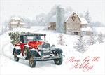 AA2135-Q<br>Classic Red Truck Bringing Home the Tree