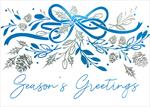 AA2543-R<br>Silver Leaves and Blue Foil Ribbons